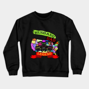 husband dad trucker legend Classic Crewneck Sweatshirt